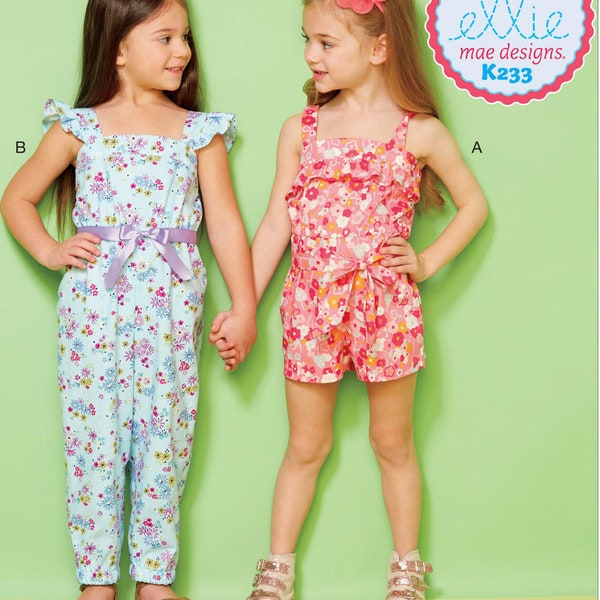 PATRIMOINE DE COUTURE FILLES | Coudre des vêtements pour enfants | Combinaison Combishort Barboteuse | Taille enfant 3 4 5 6 7 8 10 | Tenue printemps été vintage | 233