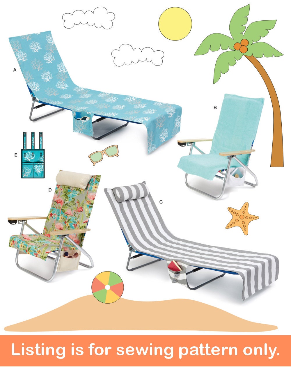 beach chair cover with pillow