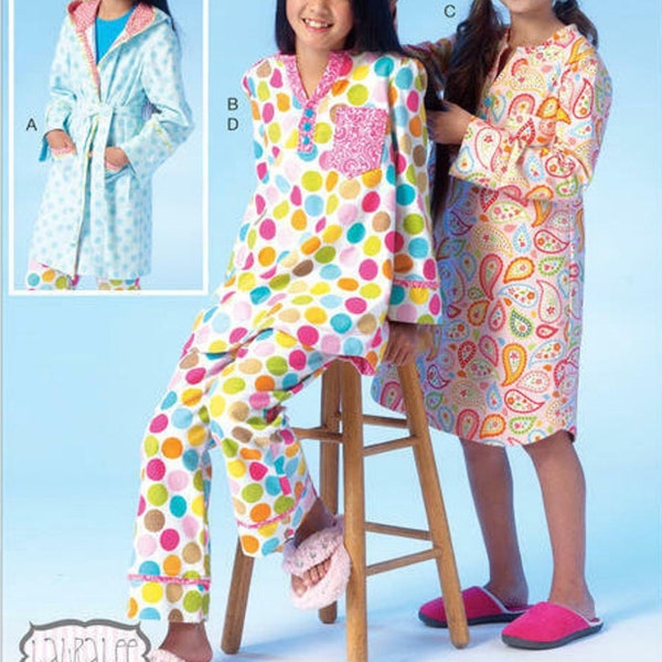 GIRLS SEWING PATTERN | Make Tween Teen Clothes Clothing | Pajamas PJs Nightgown Robe Bathrobe Teenager | Size 7 8 10 12 14 | Sleepwear 7045