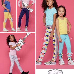 LEGGINGS SEWING PATTERN | Sew Girls Clothes Clothing | Long Short Fashion Ruffle Ruffled | Child Size 3 4 5 6 | Easy Simple Activewear 7560