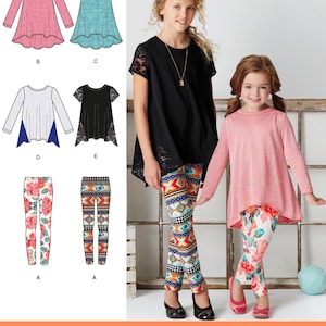 GIRLS SEWING PATTERN Make Fall Clothes Kids Clothing Tunic Top Shirt  Leggings Child Size 3 4 5 6 7 8 10 12 14 Outfit Children 8105 