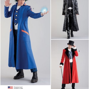 COSTUME SEWING PATTERN | Sew Mens Halloween | Long Trench Coat Cosplay Wizard Vampire Ring Master | Size 34 36 38 40 42 44 46 48 50 52 9630