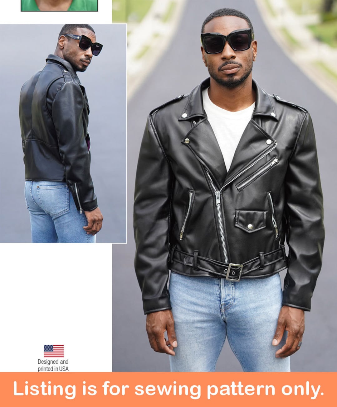 JACKET SEWING PATTERN | Sew Mens Clothes Clothing | Moto Biker Biking ...