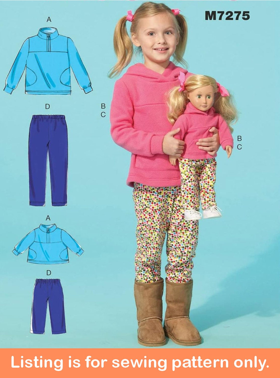HOODIE SEWING PATTERN Make Matching Girls 18 Inch Doll Etsy