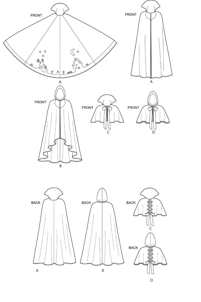 CAPE SEWING PATTERN | Sew Womens Halloween Outfit | Costume Cloak Hood ...