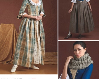 COSTUME SEWING PATTERN | Sew Women Halloween Outfit | Dress 1700s Outlander Colonial | Size 6 8 10 12 14 16 18 20 22 Plus | Petticoat | 8161