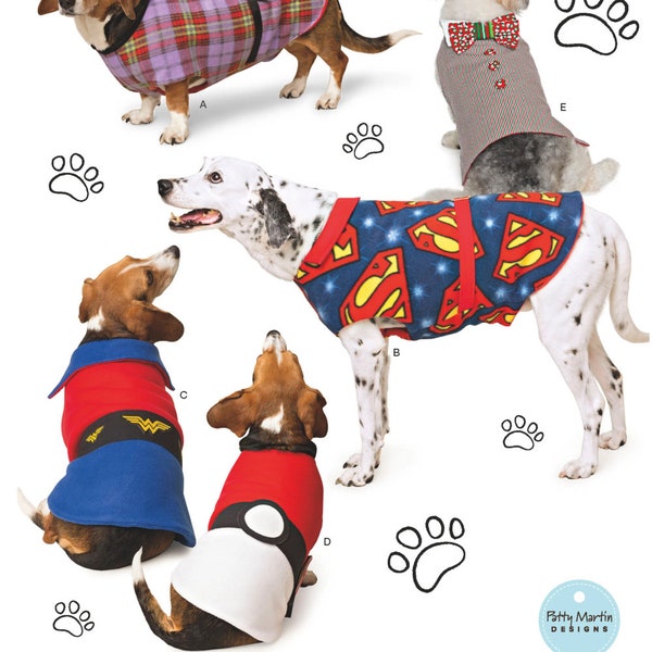 ¡¡¡Venta!!! PATRÓN DE COSTURA PARA MASCOTAS / Coser ropa para perros Ropa para cachorros l Pokemon Superhéroe Superhéroe / Traje para perros pequeños, medianos y grandes 8538