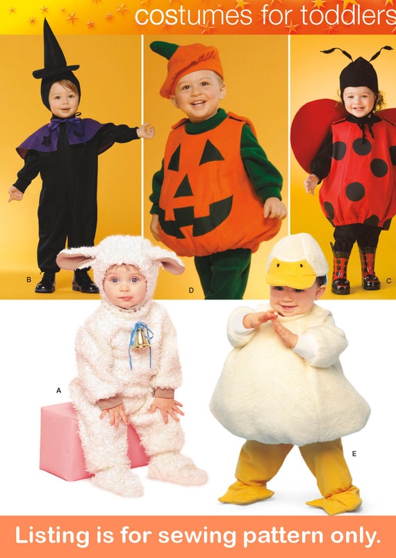 COSTUME SEWING PATTERN Make Toddler Halloween Carnival Outfit Lamb Witch  Ladybug Duck Pumpkin Jack-o-lantern Size 1/2 1 2 3 4 2788 