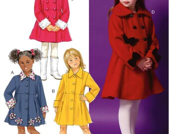 COAT SEWING PATTERN | Make Girls Clothes | Kids Clothing Winter Vintage Style Pea Coat Raincoat | Child Size 2 3 4 5 6 7 8 | Children 5946