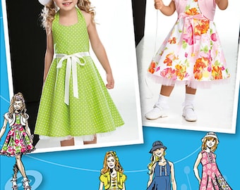 Sale!! DRESS SEWING PATTERN | Sew Girls Clothes Clothing | Halter Sundress Hat Jacket Toddler Size 1/2 1 2 3 4 5 6 7 8 | Spring Easter 2237