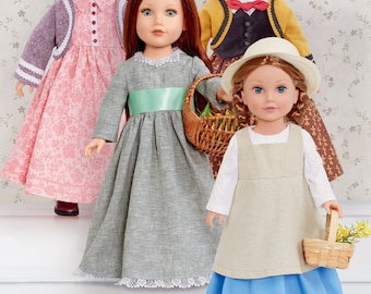 DOLL CLOTHES Sewing PATTERN | Make Clothing for 18" Inch Doll | Fits American Girl Josefina Kirsten Felicity | Dress Outfit Jacket | 9516