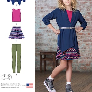 MEISJES NAAIEN PATROON | Sew Tween Tienerkleding Kleding | Rok Legging Tank Top Vest | Kindermaat 8 10 12 14 16 Plus | Herfst Outfit 8184