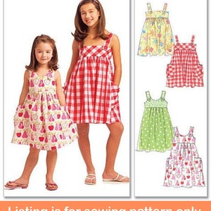 SUNDRESS SEWING PATTERN | Make Girls Clothes | Kids Clothing Summer Spring Sleeveless Dress | Child Size 3 4 5 6 7 8 10 12 14 | Outfit 5613