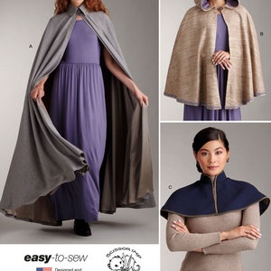 CAPE SEWING PATTERN | Sew Womens Halloween Costume Outfit | Cloak Hood Medieval Renaissance Cosplay Fantasy Short | Size Fits Most Plus 9944