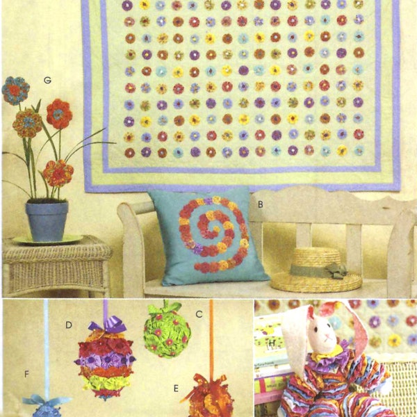 YO-YO Sewing PATTERN | Sew Girl Boy Kids Quilt Blanket Pillow Faux Flowers Easter Decorations Stuffed Bunny Rabbit | Handmade Gift Idea 6053