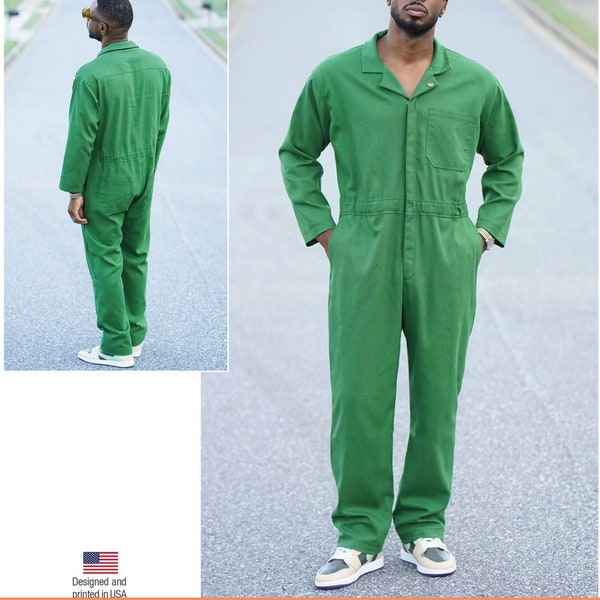 JUMPSUIT SEWING PATTERN | Sew Mens Clothes Clothing | Utility Cargo Suit Boilersuit | Size 34 36 38 40 42 44 46 48 50 52 Plus Pockets 2012