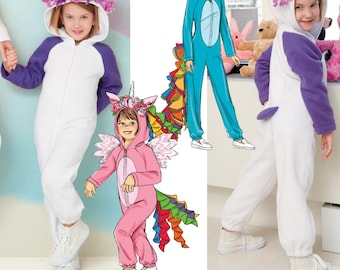 COSTUME SEWING PATTERN | Sew Halloween Unicorn Outfit | Jumpsuit Hood | Size 3 4 5 6 7 8 | Carnival Girls Horse Pegasus My Little Pony 7852