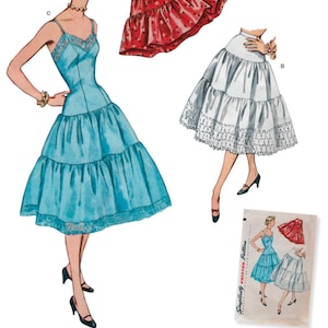 MODELLO DI CUCITO PER SOTTOVESTE / Cucire abiti da donna, sottoveste mezza intera, vintage anni '50 / Taglie 4 6 8 10 12 14 16 18 20 22 Petite Plus 8456