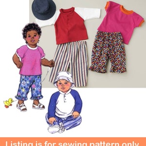 MODELLO DI CUCITO PER BAMBINI / Make Boys Girls Clothes / Infant Clothing Shirt Polo Pants Hat / Size Newborn - xl / Fall Outfit For Babies / 3309