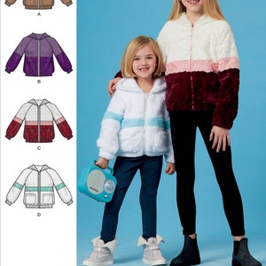 JACKET SEWING PATTERN | Make Girls Clothes | Kids Clothing Winter Hooded Coat Hood Hoodie | Child Size 3 4 5 6 7 8 10 12 14 | Winter 8999