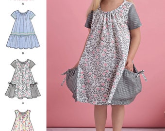 DRESS SEWING PATTERN | Sew Girls Clothes Clothing | Short Long Sleeves Peasant Boho Sundress | Child Size 3 4 5 6 7 8 | Spring Outfit 10613