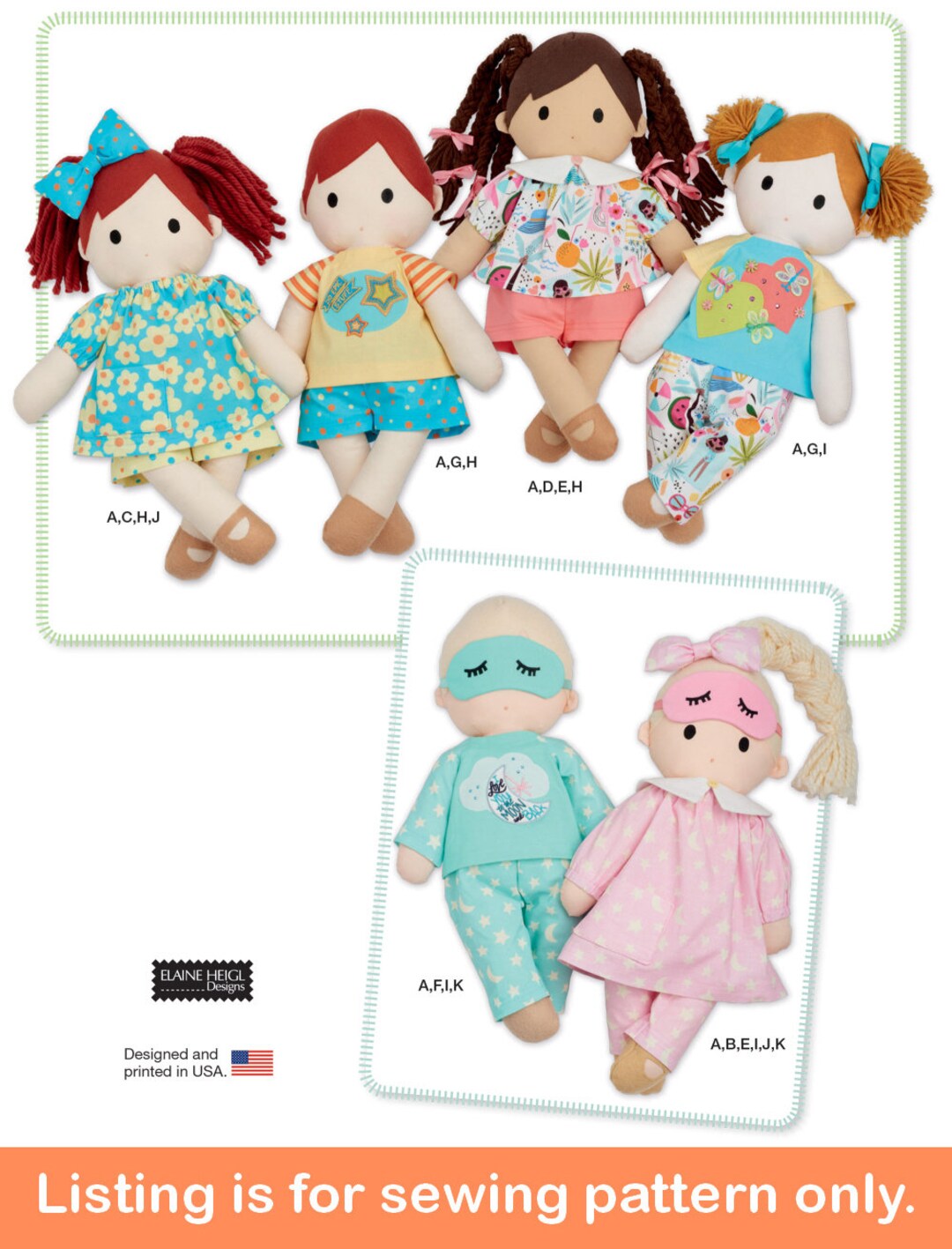 DRESS YOUR DOLL Nähset Für Anfänger – Mit Stoff, Schnittmuster & Puppe (30 Cm), Motiv Stars & Stripes, Kreatives Hobby Für Kinder
