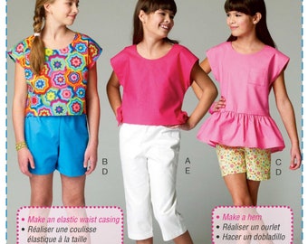 Sale!!! EASY SEWING PATTERN | Sew Girls Clothes Clothing | Simple Learn to Sew Shirt Pants Shorts Child Size 3 4 5 6 7 8 10 12 14 Teen 6917