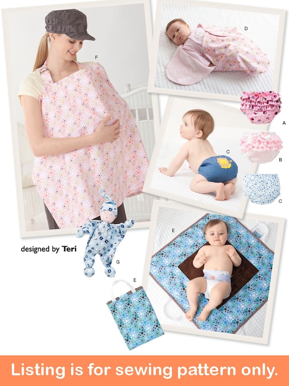 Sale BABY SEWING PATTERN Sew Infant Newborn Accessories Diaper Cover Changing Mat Nursing Cover Blanket Rag Doll Shower Gift 2165 Etsy