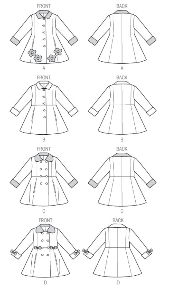 Kids Coloth Pattern COAT SEWING PATTERN | Make Girls Clothes | Kids Clothing Winter Vintage ...
