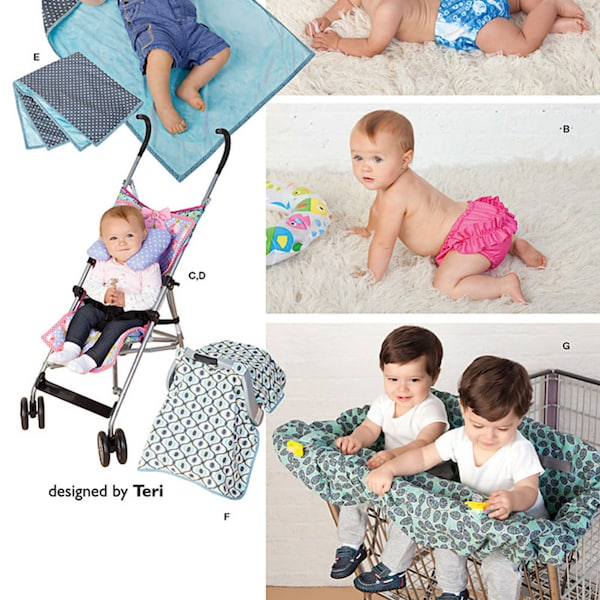 Sale!!! BABY SEWING PATTERN | Sew Infant Newborn Accessories | Swim Diaper Car Seat Stroller Cover Tent Shopping Grocery Cart Cover | 1481