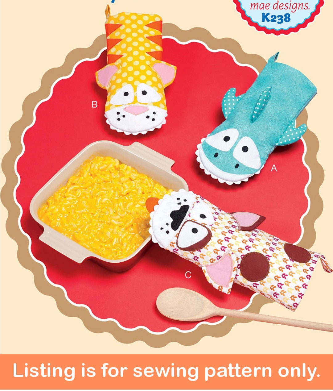 POTHOLDER SEWING PATTERN | Sew Cooking Baking Accessories | Oven Mitt ...
