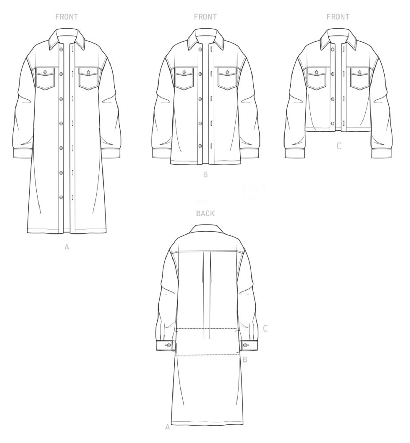 SHACKET SEWING PATTERN | Sew Mens Womens Misses Clothes Clothing ...