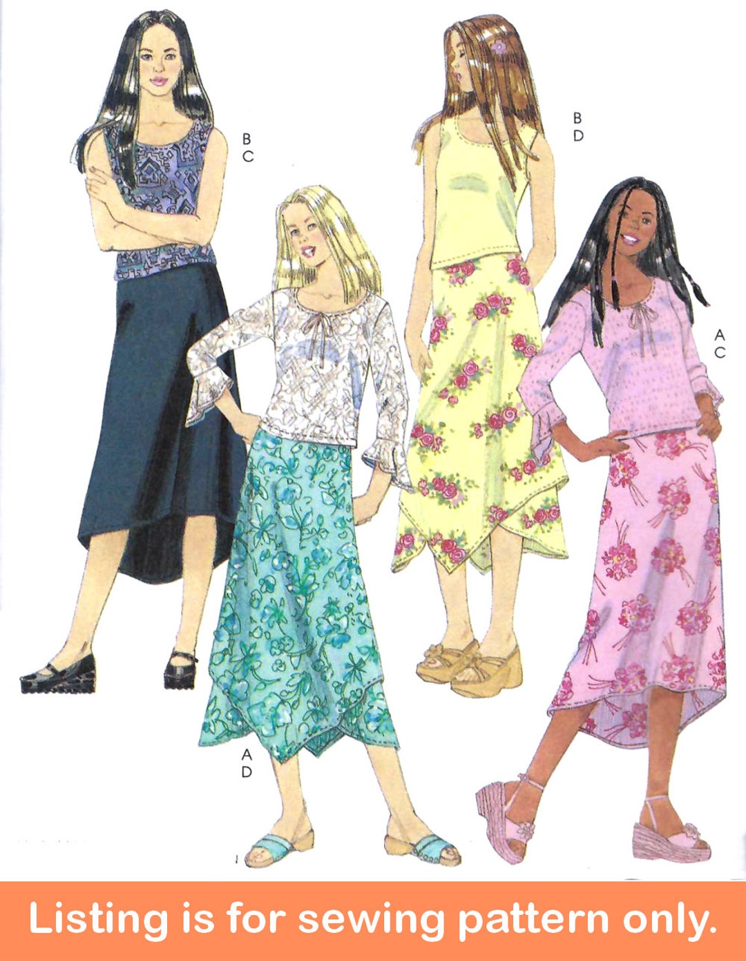 GIRLS SEWING PATTERN Sew Tween Teen Clothes Clothing Long - Etsy