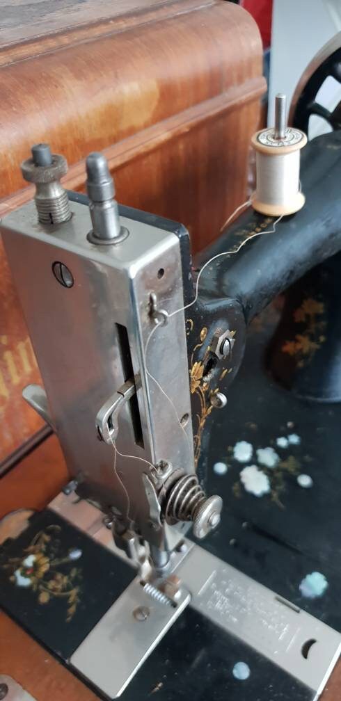 RARE ORIGINAL Hand-held Crank Victoria Sewing Machine, Antique Manual ...