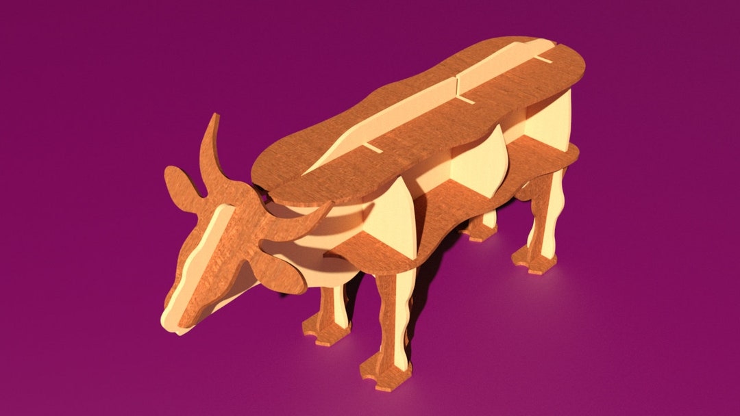 Cowstand Shelves Cnc Pattern 3d Laser Cut Download Ai Etsy