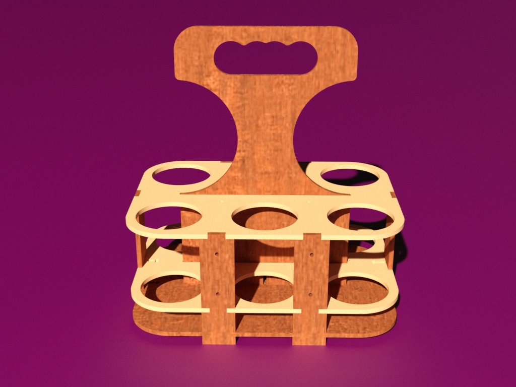 Beer Carrier, Bottle Carrier, Cnc Plan, 3D, Laser Cut, Download, Ai