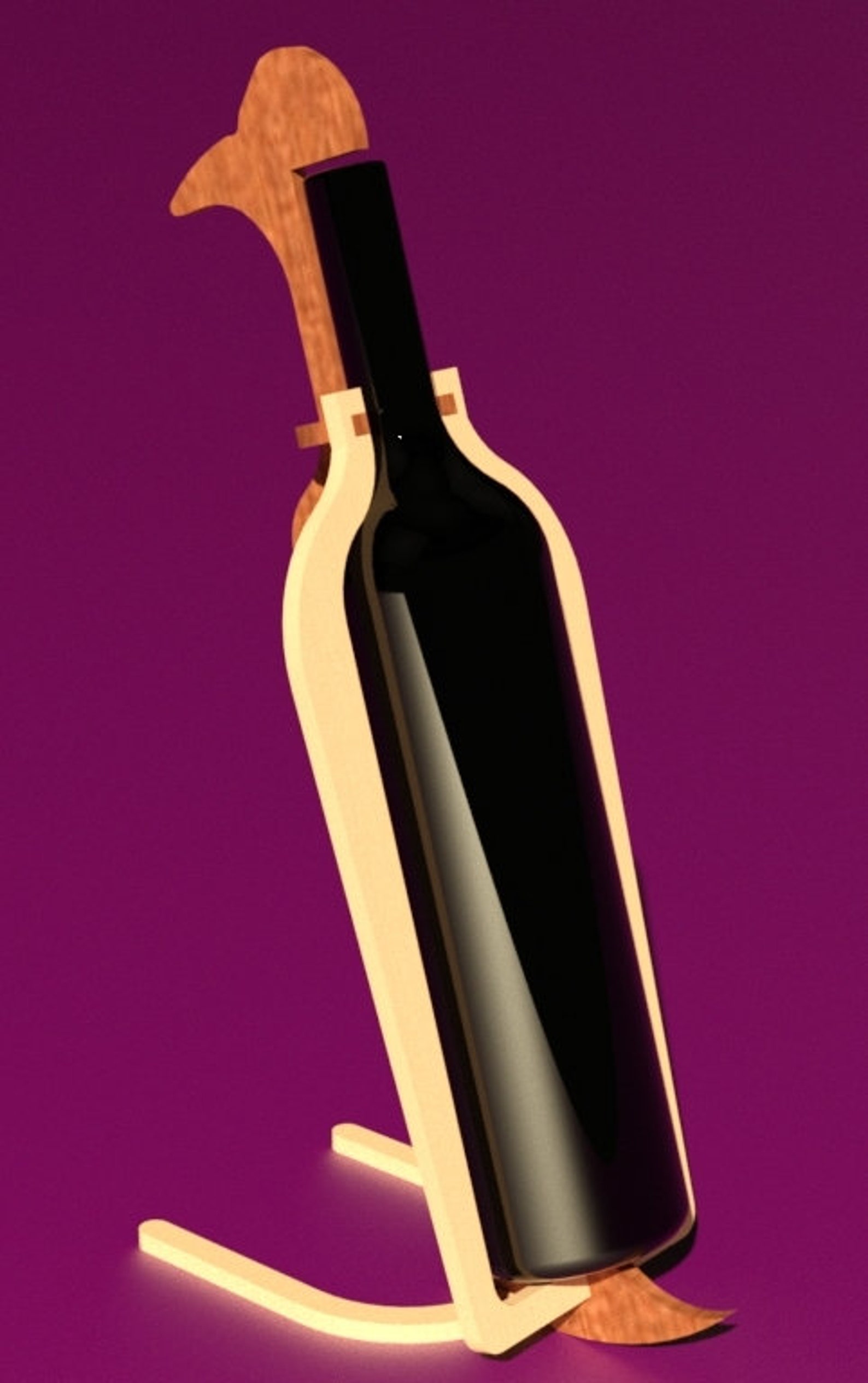 Penguin-stand for Wine Bottle Cnc 3d Laser Cut Download - Etsy