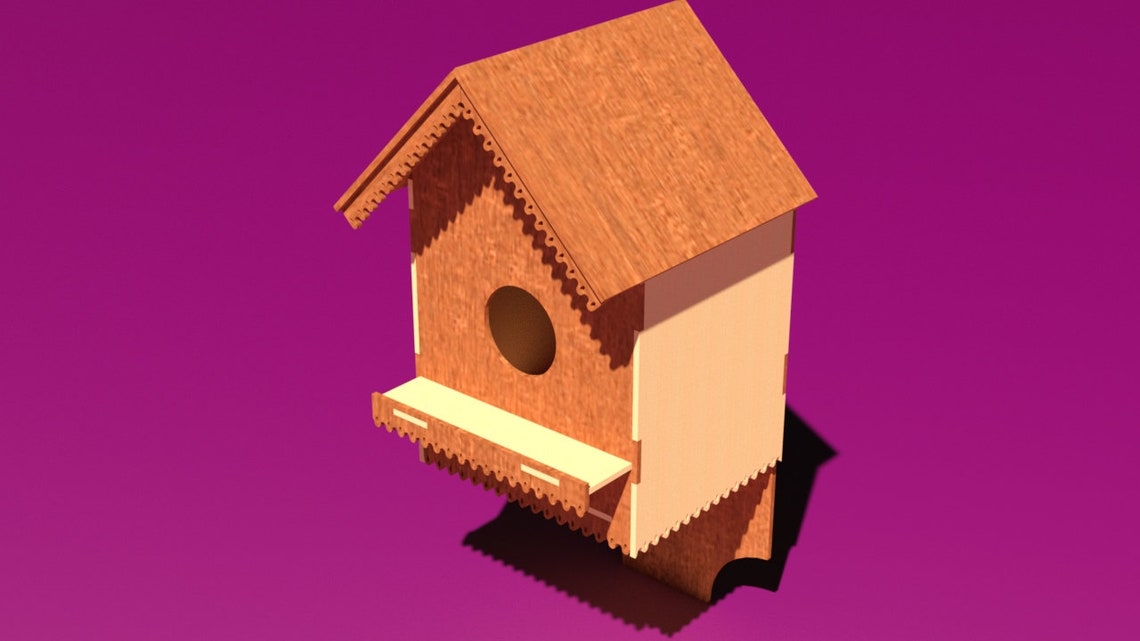 Birdhouse, Cnc Pattern, Cnc Plan, 3d Project, Laser Cut, Download, Ai