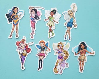 Disney/Winx Club Inspired Fairy Stickers VER. 2 | Princess Stickers | Fairy Stickers | Vinyl | Waterproof | Stationary