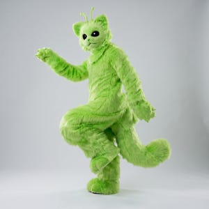 Alien Cat Fursuit Set, Alien Cat Cosplay Furry Mask Head, Paws, Tail ...