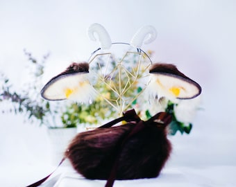 brown sheep ears, lamb ears, cosplay sheep ears, brown sheep headband, sheep ears cosplay, vampire ears,  lolita ears, cosplay ears, 280