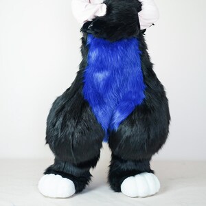 Charming Black&Blue Full Fursuit Pants,Furry Convention Set,Fursona Commission,Animal-Themed Event,Fursuit Legs Feet paws Tail image 5