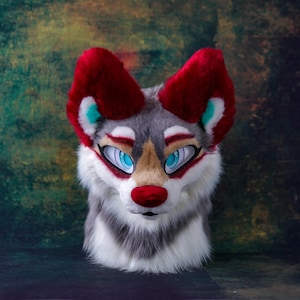 Toony Fursuit Head | Custom Furry Mask | Handmade Faux Fur Head | Fursuit Accessory | Anthro Costume Piece