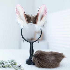 Faux Fur Bunny Cosplay Kit | Anime-Inspired Ears & Tail for Conventions, Photoshoots, Furries