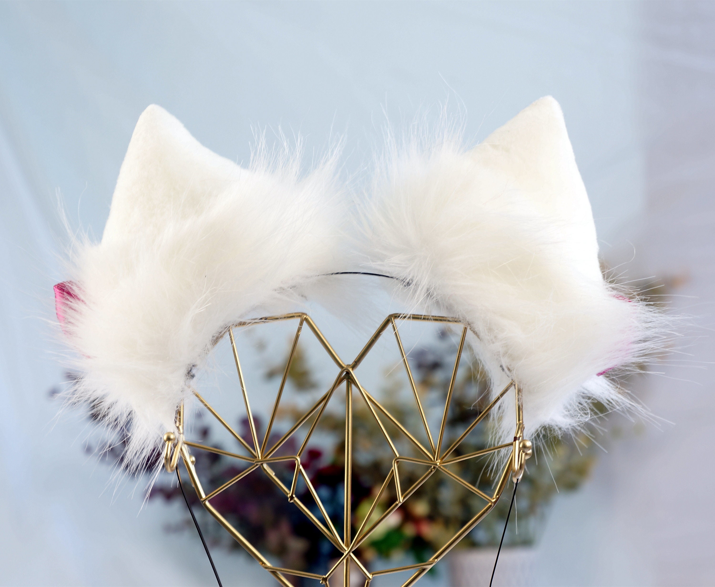 White Cat Ears ,classic Cat Ears, Kitten Cosplay, Anime Neko Ears ...