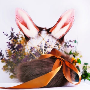 Brown Bunny Ears, Cosplay, Bunny Cosplay, Animal Ears, Cospaly Ears, Pet Play, Bunny Ears Cosplay, Rabbit Ears,  realistic animal ears