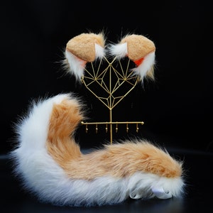 light brown puppy ears and tail puppy ears headband dog ears and tail animal ears ears cosplay ear,costume ears anime cosplay Halloween gift