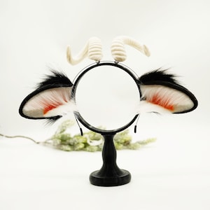 Black Goat ears, Sheep ears, cosplay Goat ears, Black sheep headband, Halloween cosplay, Halloween ears,