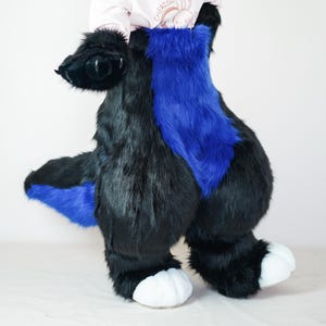 Charming Black&Blue Full Fursuit Pants,Furry Convention Set,Fursona Commission,Animal-Themed Event,Fursuit Legs Feet paws Tail