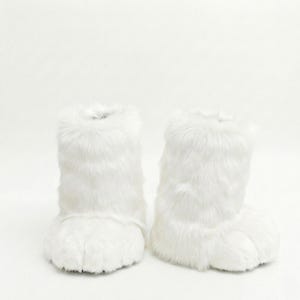 White feet paws fursuit kemono toony kigurumi fursona kawaii outdoor foot paw fursuit shoes cosplay cat dog fox wolf bunny image 2